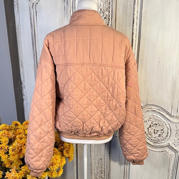 BLANKNYC Women's Quilted Bomber Jacket in Salmon - Picture 8 of 12